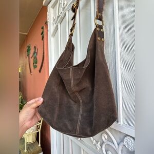 Lucky brand suede hobo bag